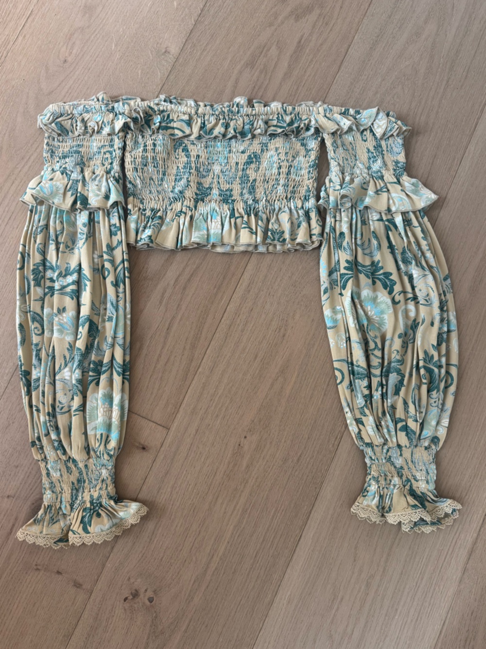 NWT Spell & the Gypsy aurora peasant crop top in Avocado size XS - Picture 11 of 12